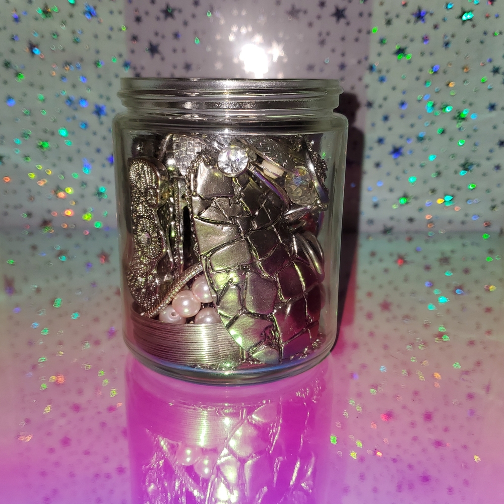 Silver and Gold Jewelry Jar